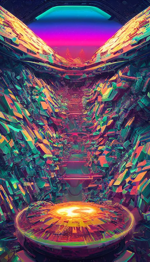 Image similar to psytrance artwork, by filip hodas