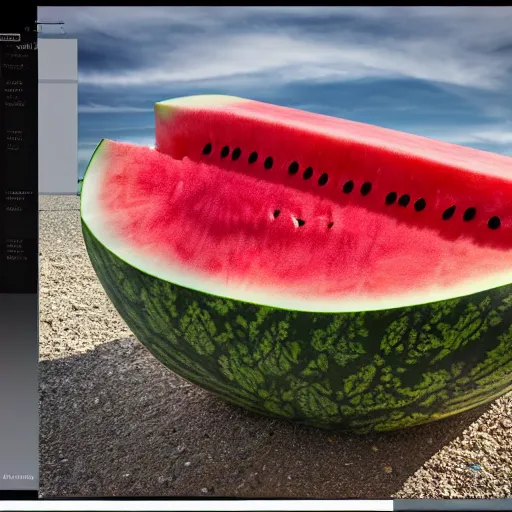 Image similar to stunning award winning hyperrealistic hdr 8 k highly detailed photo of a car watermelon