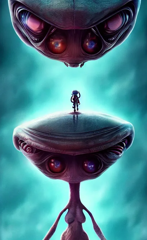 Image similar to cute, imaginative, alien poster art, movie art, alluring, by lucusfilm, weta studio, 8 k, denoised