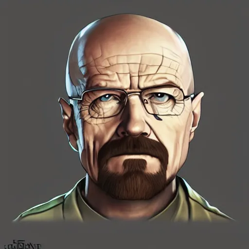 Prompt: walter white from breaking bad as a champion in league of legends, champion showcase, character design, artwork, artstation, riotgames