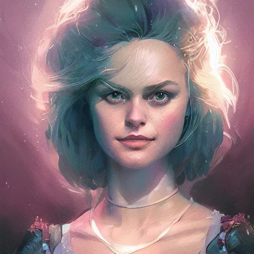 Image similar to highly detailed portrait of margo robbie, unreal engine, fantasy art by greg rutkowski, loish, rhads, ferdinand knab, makoto shinkai and lois van baarle, ilya kuvshinov, rossdraws, tom bagshaw, global illumination, radiant light, detailed and intricate environment