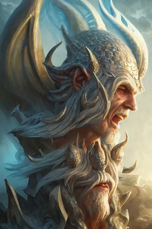 Image similar to lord of sea elf, god of the underworld, highly detailed, d & d, fantasy, highly detailed, digital painting, trending on artstation, concept art, sharp focus, illustration, global illumination, ray tracing, realistic shaded, art by artgerm and greg rutkowski and fuji choko and viktoria gavrilenko and hoang lap, sunny