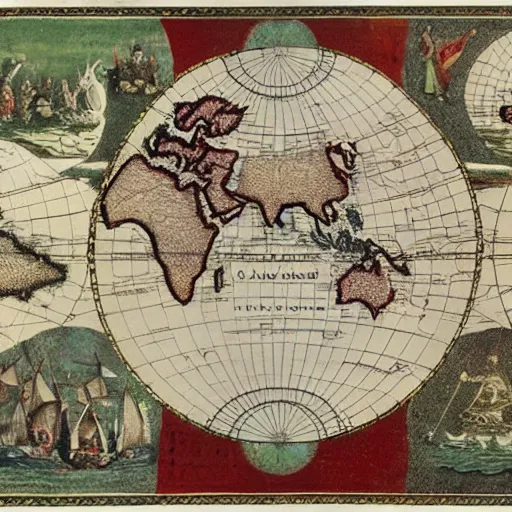 Image similar to the world map according to the ottoman empire in 1 5 6 5