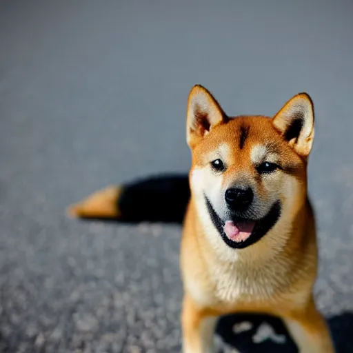 Prompt: Close up of a shiba inu, photo realistic, dramatic lighting, Nat Geo award winner, 100mm lens, bokeh