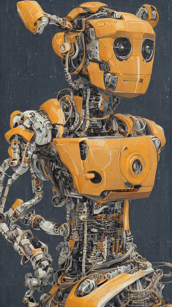 Prompt: robot painting a robot on canvas, intricate, highly detailed, photorealistic, film still, by sachin teng.