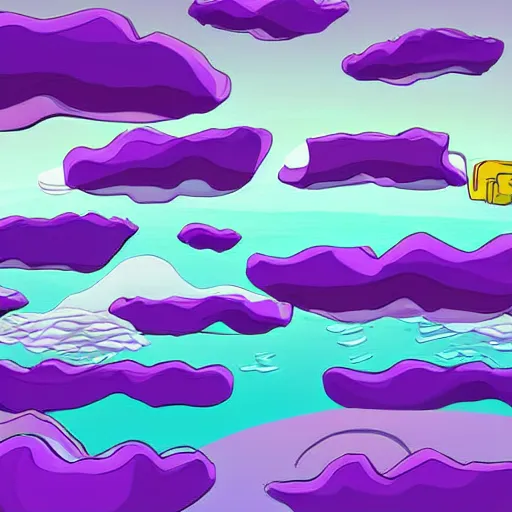 Image similar to purple floating island cartoon app background artwork, digital art, award winning