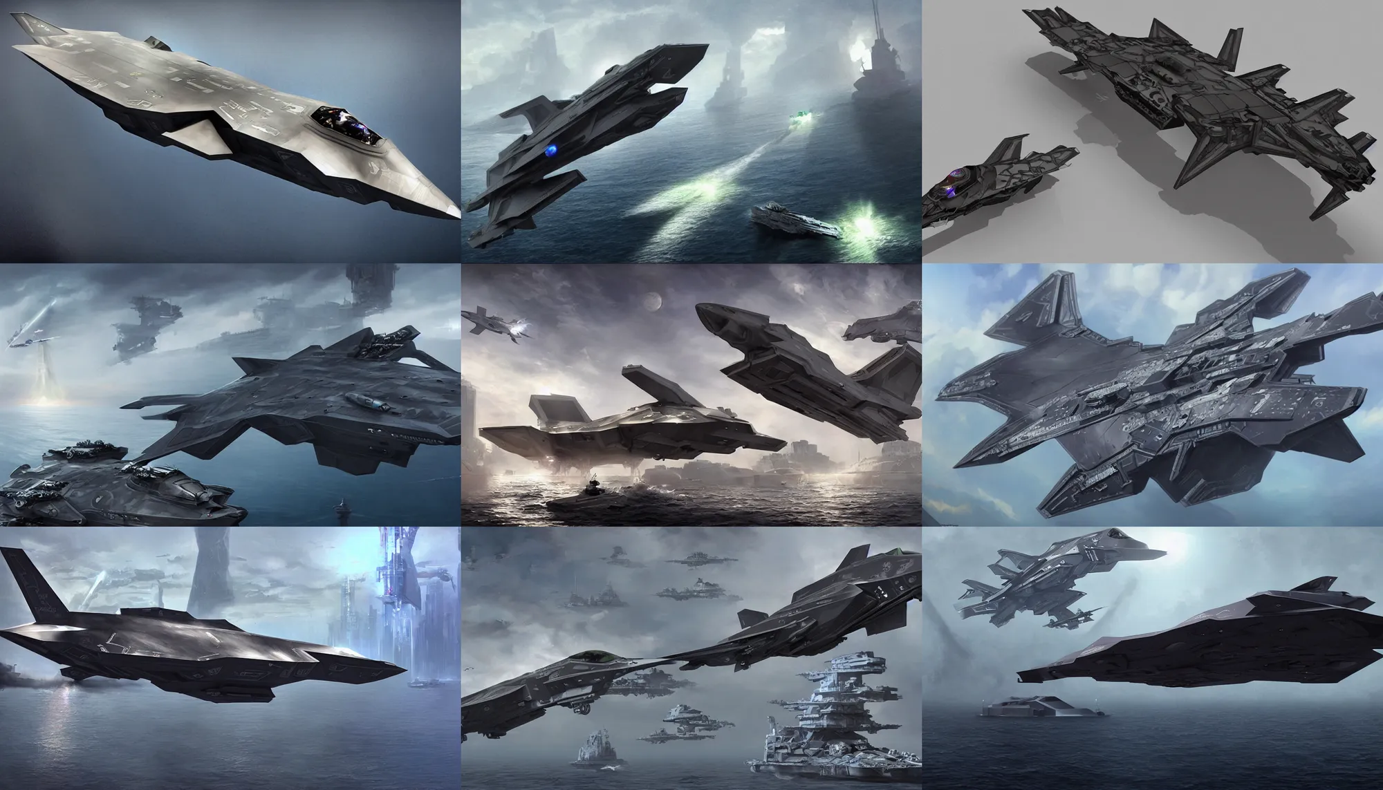 a futuristic f-35 trimaran battleship, cyberpunk, | Stable Diffusion ...