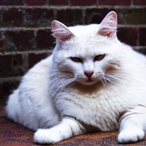 Prompt: a beautiful photo of Giant creamy cat