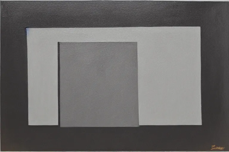 Image similar to oil painting, black square on canvas