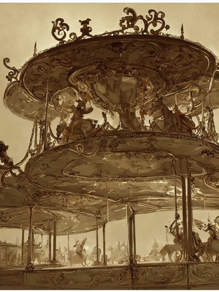 Image similar to merry go round by disney concept artists, blunt borders, rule of thirds