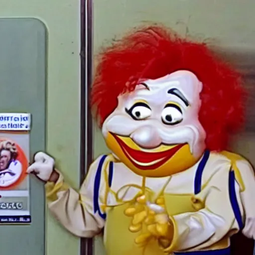 Image similar to the year 2 0 1 5, ronald mcdonald being arrested in florida cctv footage