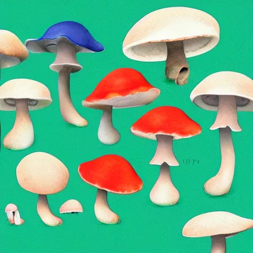 Image similar to cat like mushrooms, cat - faced mushroom, trending on instagram, rendered in corel art, pixar