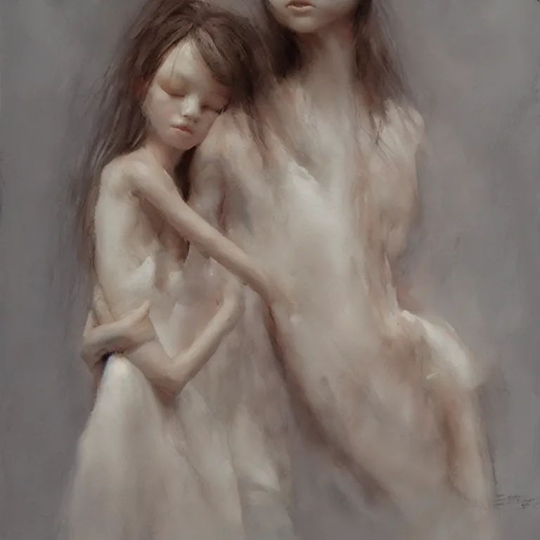 Prompt: felt doll by zhaoming wu, nick alm, watercolor