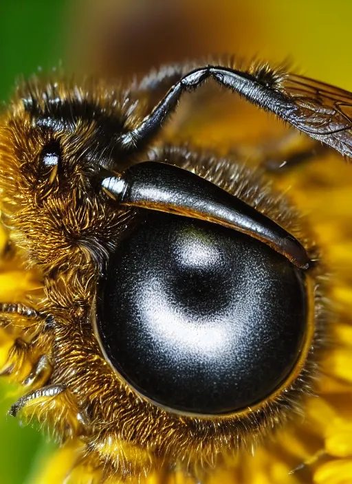 Image similar to portrait of a stunningly beautiful eye, 🐝