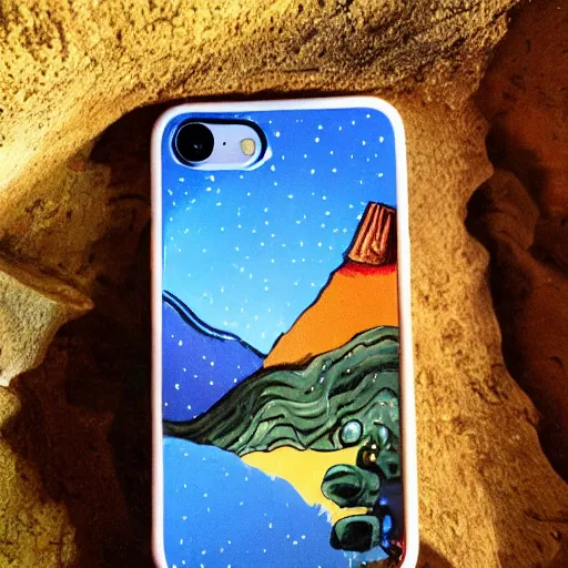 Image similar to cave paiting of an iPhone