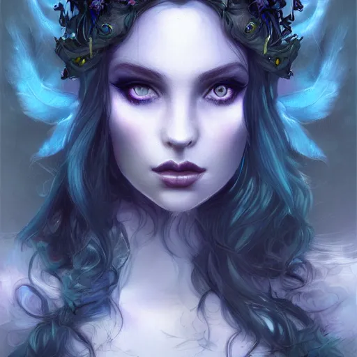 detailed portrait of a dark fairy queen , realism, | Stable Diffusion ...