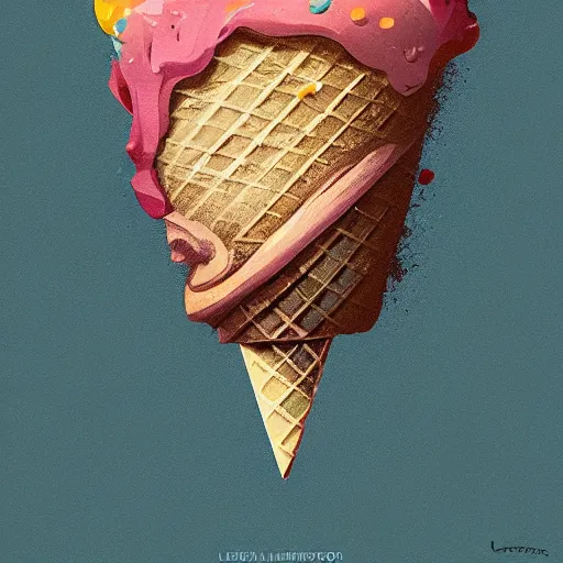 Prompt: ice cream illustration by lliam brazier, petros afshar, peter mohrbacher, victo ngai
