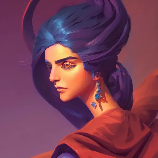 Image similar to profile portrait, maya ali mage, gloomhaven, dynamic lighting, gaudy colors, octane render aesthetic, matte painting concept art, official fanart behance hd artstation by jesper ejsing, by rhads and makoto shinkai and lois van baarle and ilya kuvshinov and rossdraws