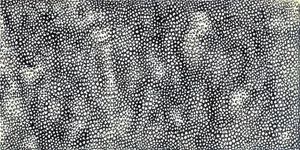 Image similar to camo made of teeth, smiling, abstract, cryptic, dots, stipple, lines, splotch, color tearing, pitch bending, faceless people, dark, ominous, eerie, minimal, points, technical, old painting