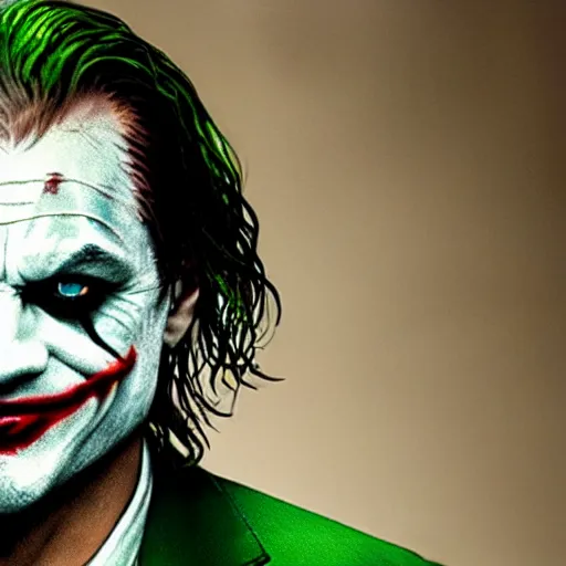 Prompt: still of Leonardo DiCaprio as Joker in new joker film