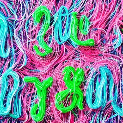 Image similar to words made of silly string