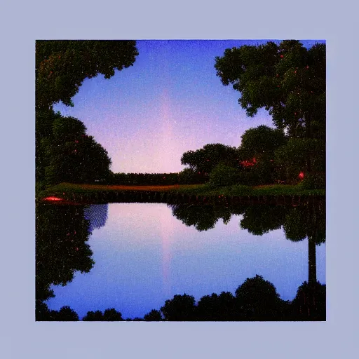 Prompt: night sky reflected in the water, landscape pixel art by maxfield - parrish