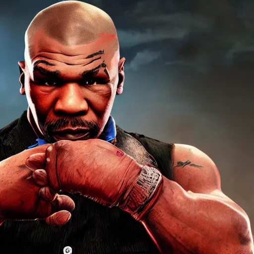 Image similar to Mike Tyson in red dead redemption 2 digital art 4K quality super realistic