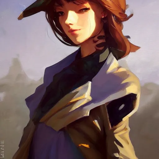 Image similar to greg manchess portrait painting of violet evergarden as overwatch character, totally whack, medium shot, asymmetrical, profile picture, organic painting, sunny day, matte painting, bold shapes, hard edges, street art, trending on artstation, by huang guangjian and gil elvgren and sachin teng