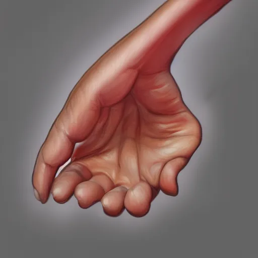 Prompt: a photorealistic hand, digital art