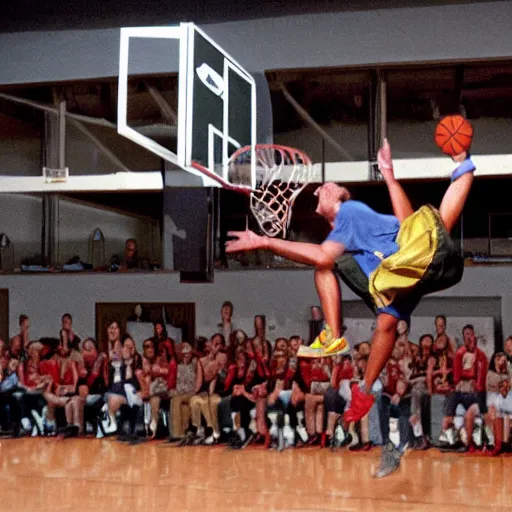 Image similar to minotaur playing basketball dunking