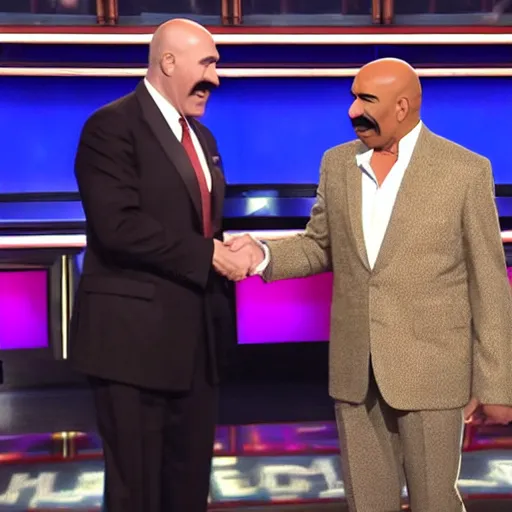 Image similar to hitler meeting steve harvey in family feud ( 2 0 1 6 )