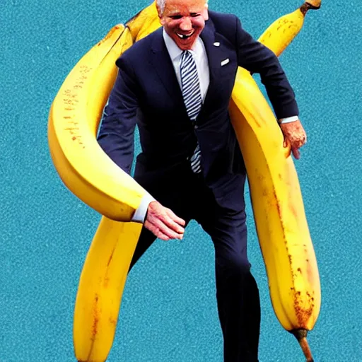 Prompt: tabloid photograph of Joe Biden slipping on a banana peel