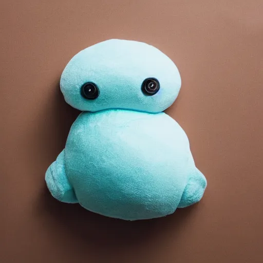 Image similar to a very soft stuffed animal in the shape of a crab, product photography