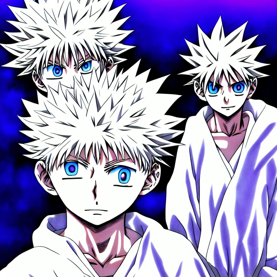 Prompt: killua zoldyck, 4 k resolution, comic style ， by miura kentaro, ultra detailed,