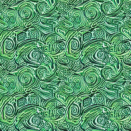 Prompt: green chrome swirling patterns