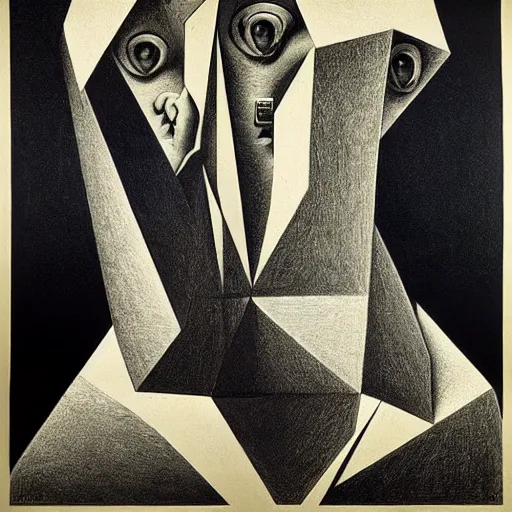 Image similar to lithography on paper secret conceptual figurative post - morden monumental dynamic portrait by goya and escher and hogarth, illusion surreal art, highly conceptual figurative art, intricate detailed illustration, controversial poster art, polish poster art, geometrical drawings, no blur