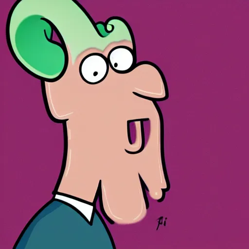 Image similar to handsome squidward, cartoon network style, strong chin, portrait