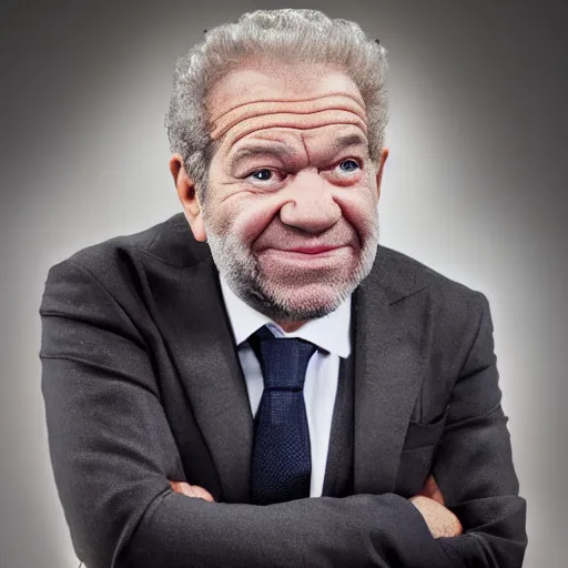 Prompt: Alan sugar in a bath of sugar, hyper realistic, 8k