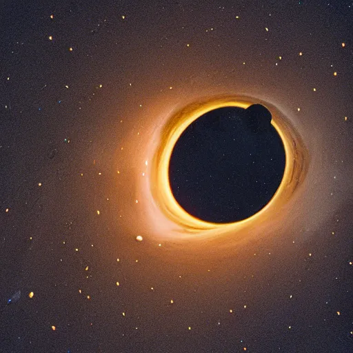 Image similar to photograph of an astronaut going through a black hole