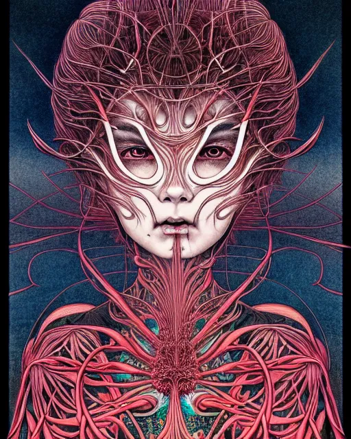 Prompt: human spirit breaking away from the body, conjuring psychedelic background, part by takato yamamoto, part by alex gray, ross tran, james jean, ultra realistic, highly detailed, 8 k, trending on artstation, cosmos, symmetry