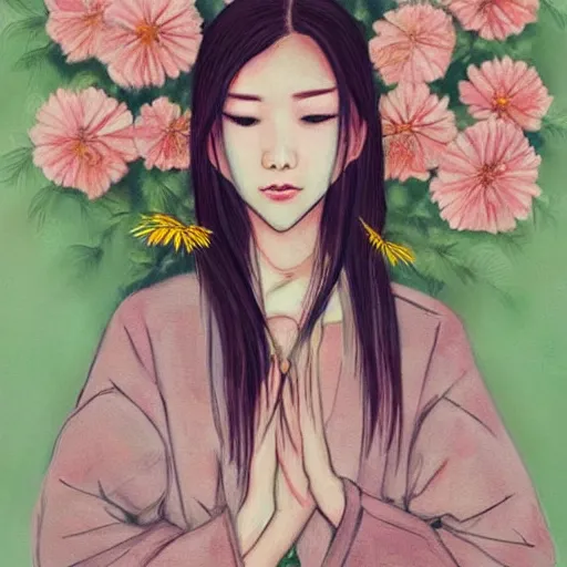 Image similar to flowers, art, girl, clothing, tears, chinese, mao jun