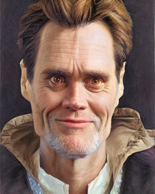 Prompt: a portrait of jim carrey age 2 5 by donato giancola
