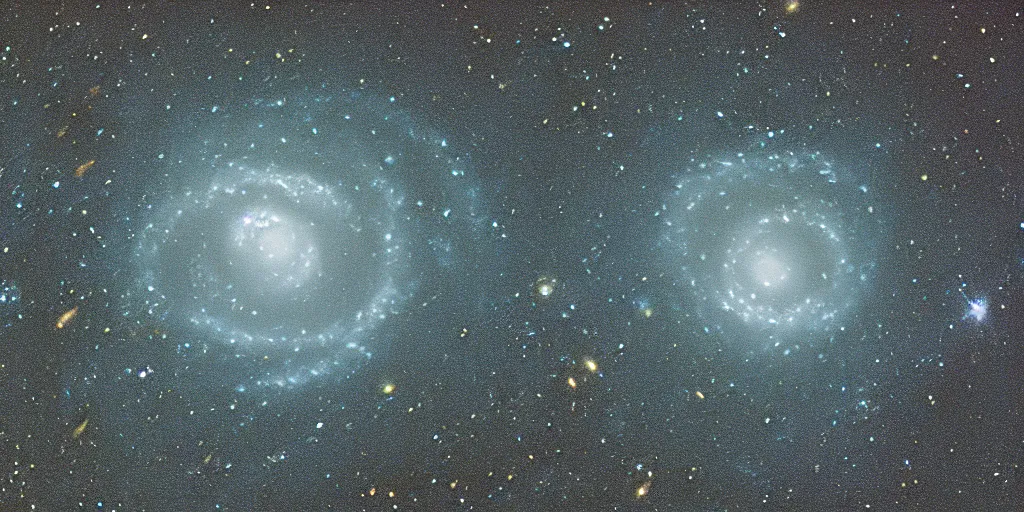 Image similar to view of the spiral galaxy from the deep space, dark space, stars, kodak gold 2 0 0, megapixel