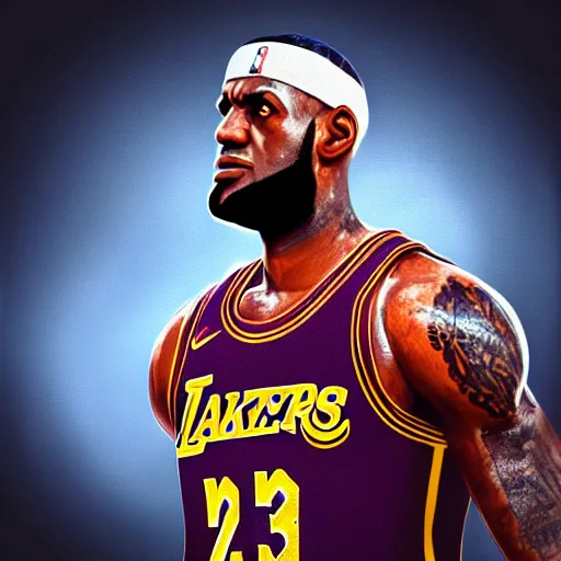 Prompt: lebron james digital art, detailed, good lighting, unreal engine