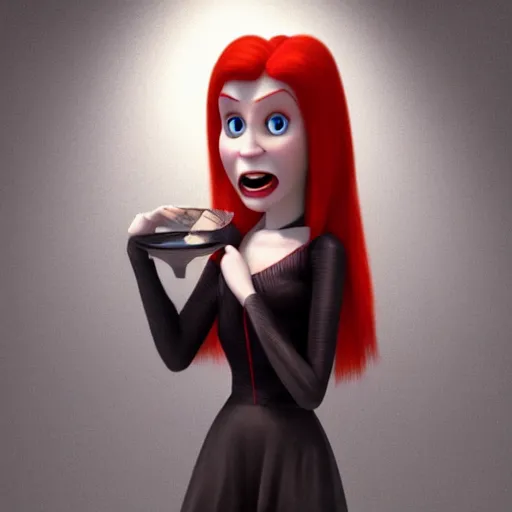 Image similar to female vampire, pixar style