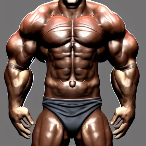 Prompt: extremely muscular man, mutant, dark grey skin, full body, 3 d model, artstation