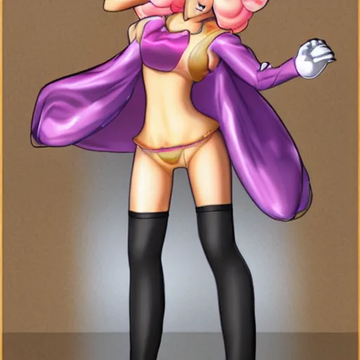 Image similar to princess peach wearing a skimpy outfit