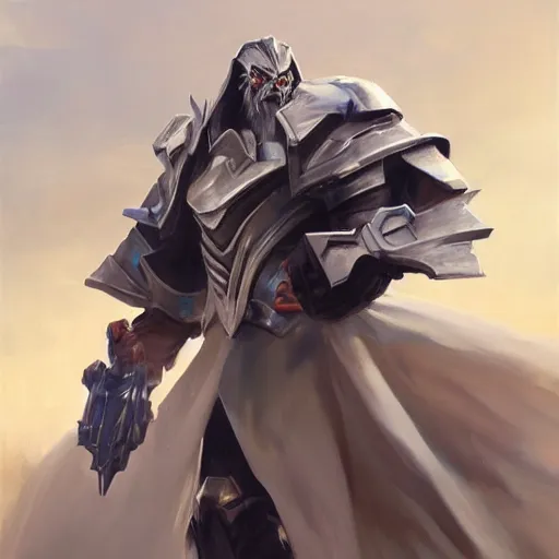 Image similar to greg manchess portrait painting of armored saruman as overwatch character, medium shot, asymmetrical, profile picture, organic painting, sunny day, matte painting, bold shapes, hard edges, street art, trending on artstation, by huang guangjian and gil elvgren and sachin teng