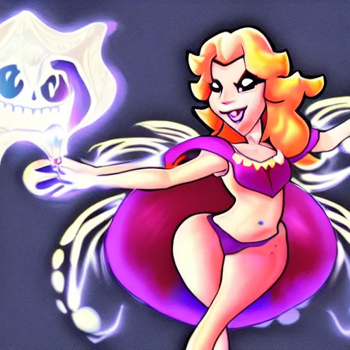 Image similar to princess peach as a dark demon