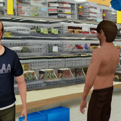 Prompt: gta 5 trevor in ikea